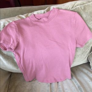 Destined pink turtle neck crop top, size xs
